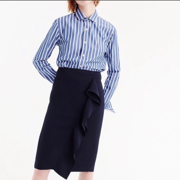 NWT J Crew Skirt with ruffle ! Never worn! Size 2 - Picture 1 of 7